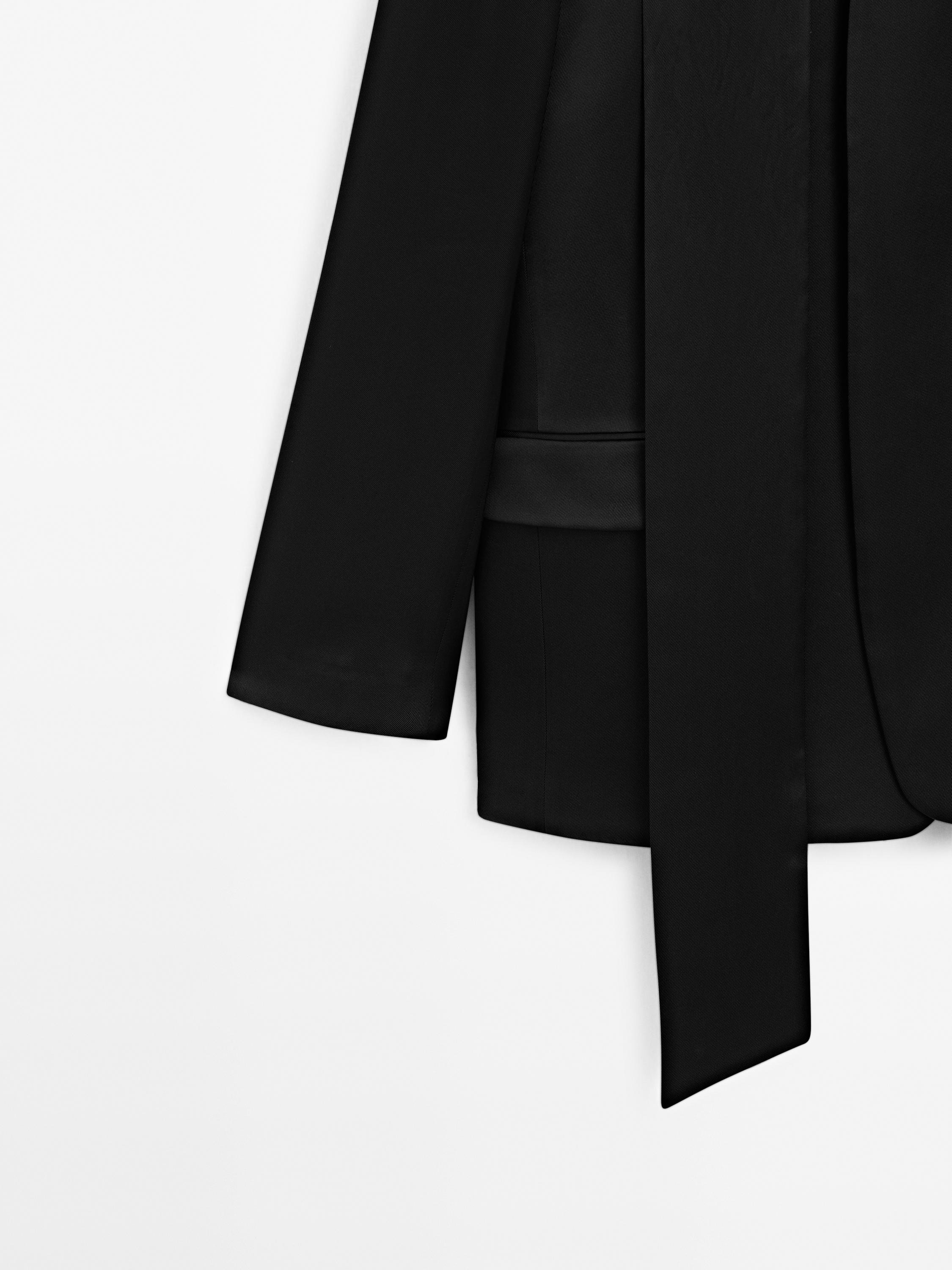 Satin blazer with scarf detail - STUDIO